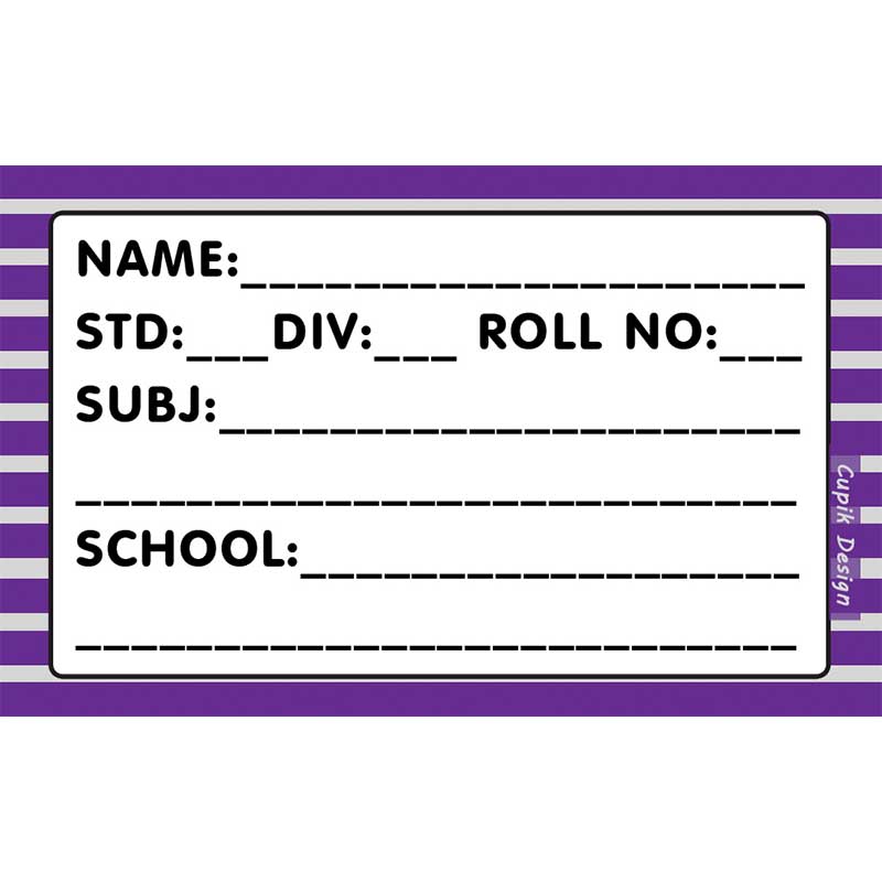 Stripey School Book Labels