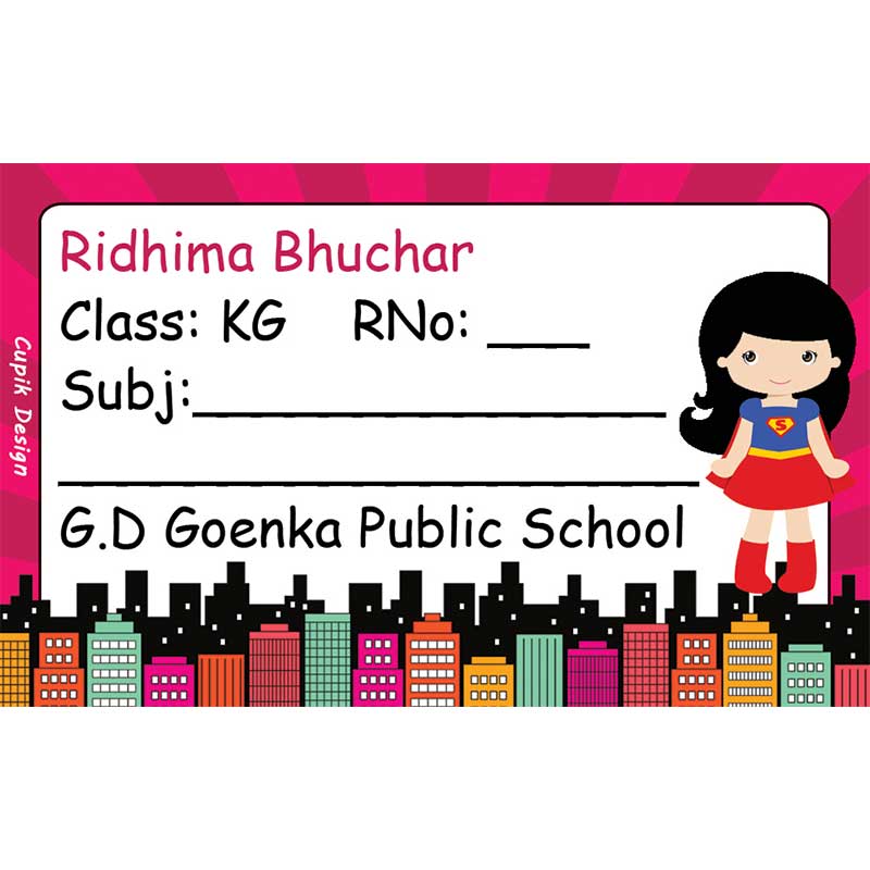 Supergirl School Book Labels