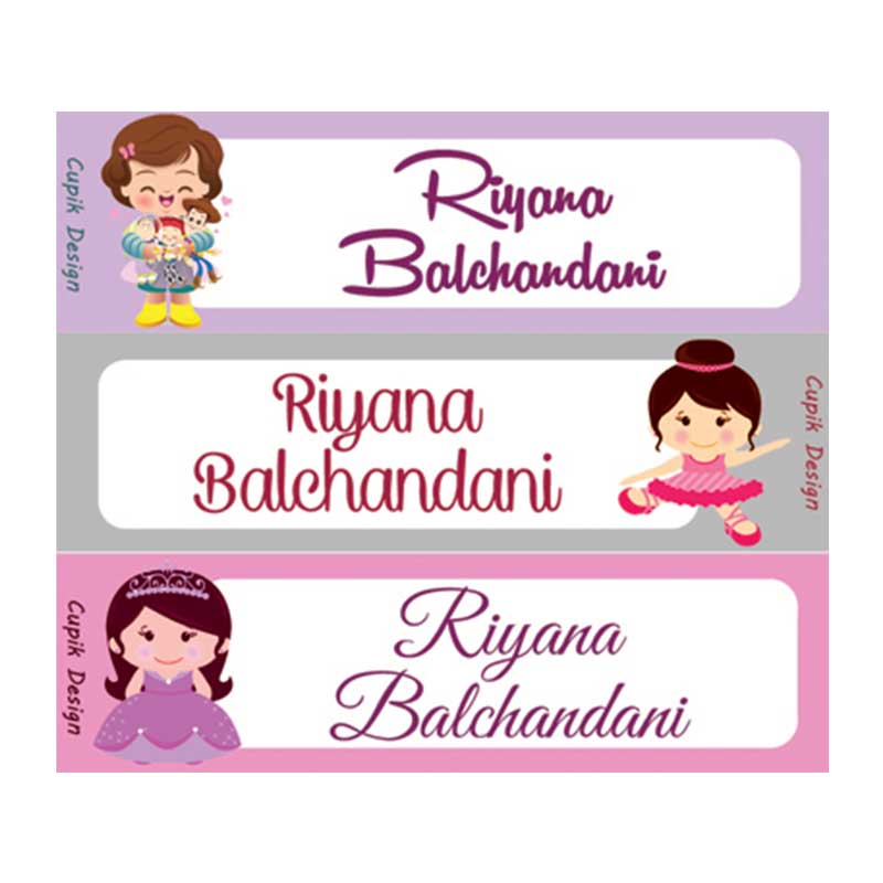 Happy Girl Waterproof Stickers - Rectangular