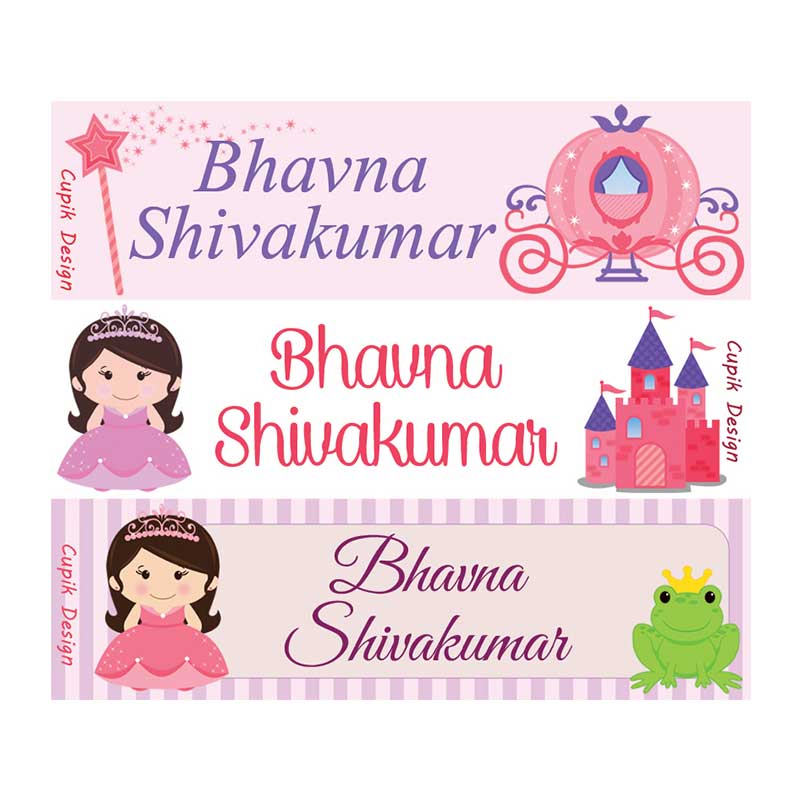 Princess Waterproof Stickers - Rectangular