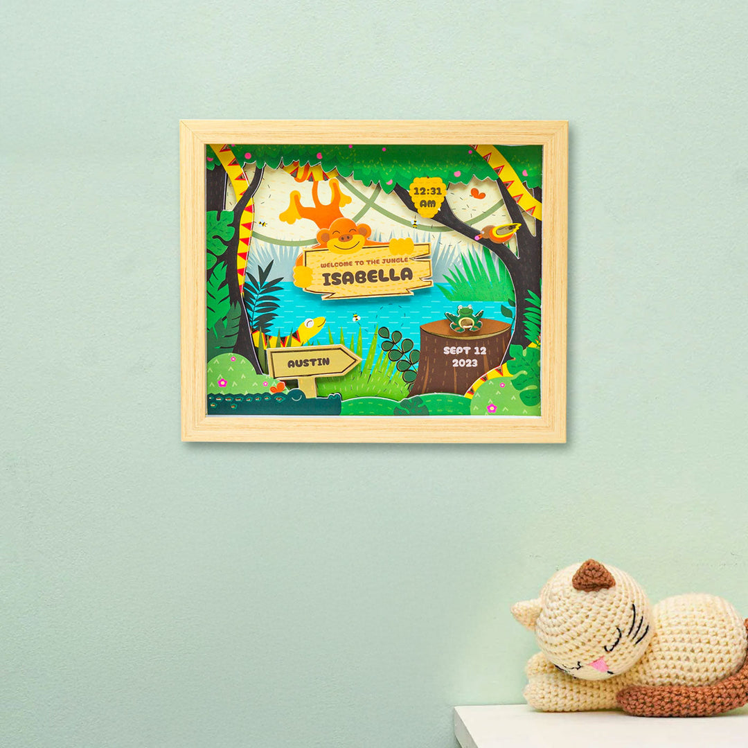 Shadow Box Frame with Gold Foil - Tropical