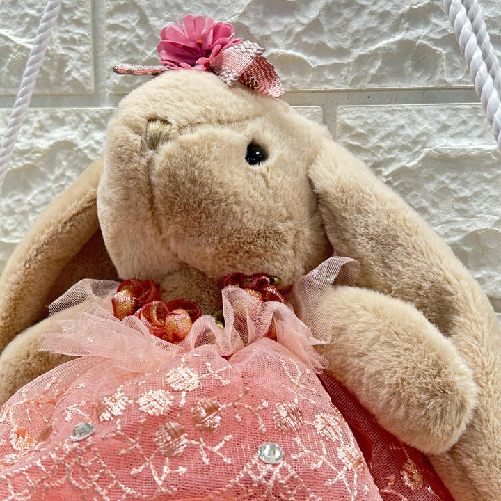 Taupe Bunny Doll - Pink Ballerina