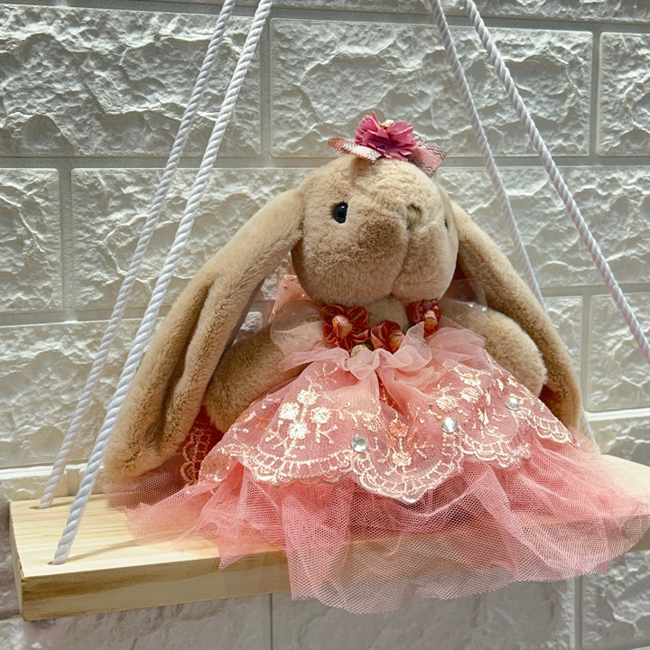 Taupe Bunny Doll - Pink Ballerina