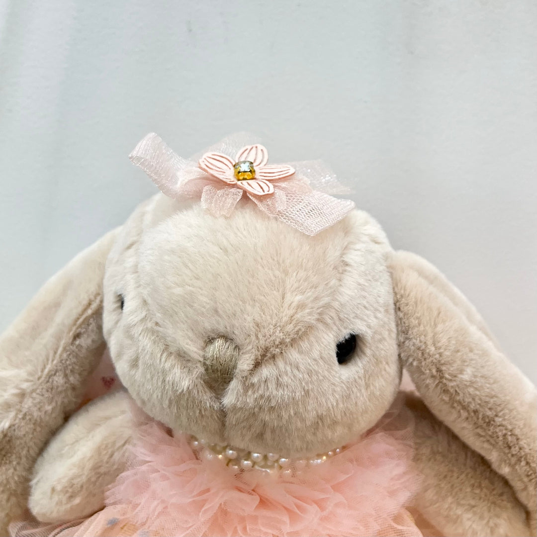 Taupe Bunny Doll - Peach Ballerina