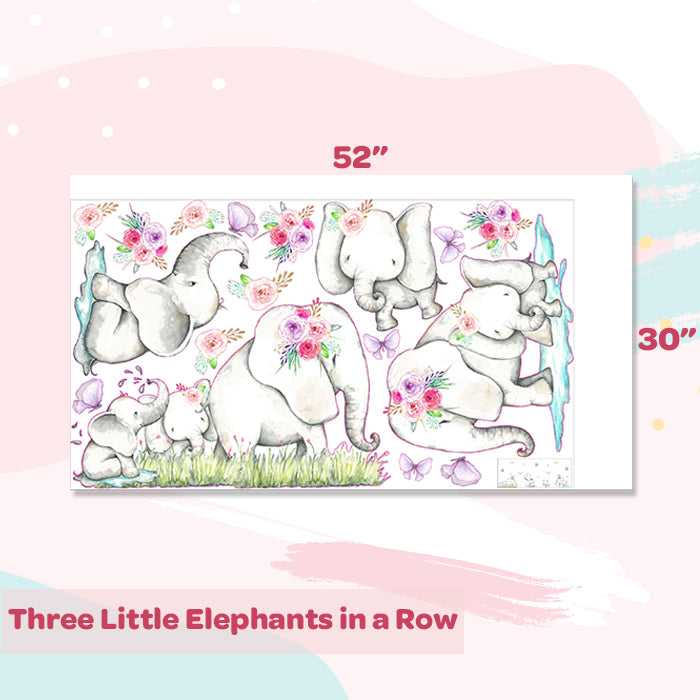 Cute Elephant Wall Decal for Baby Nursery