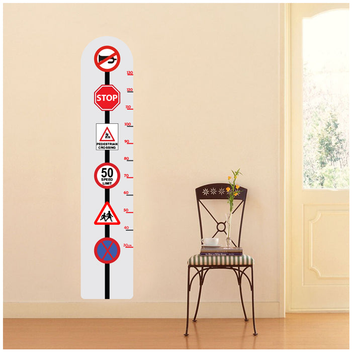 Traffic Rule Height Chart Wall Sticker For Kids
