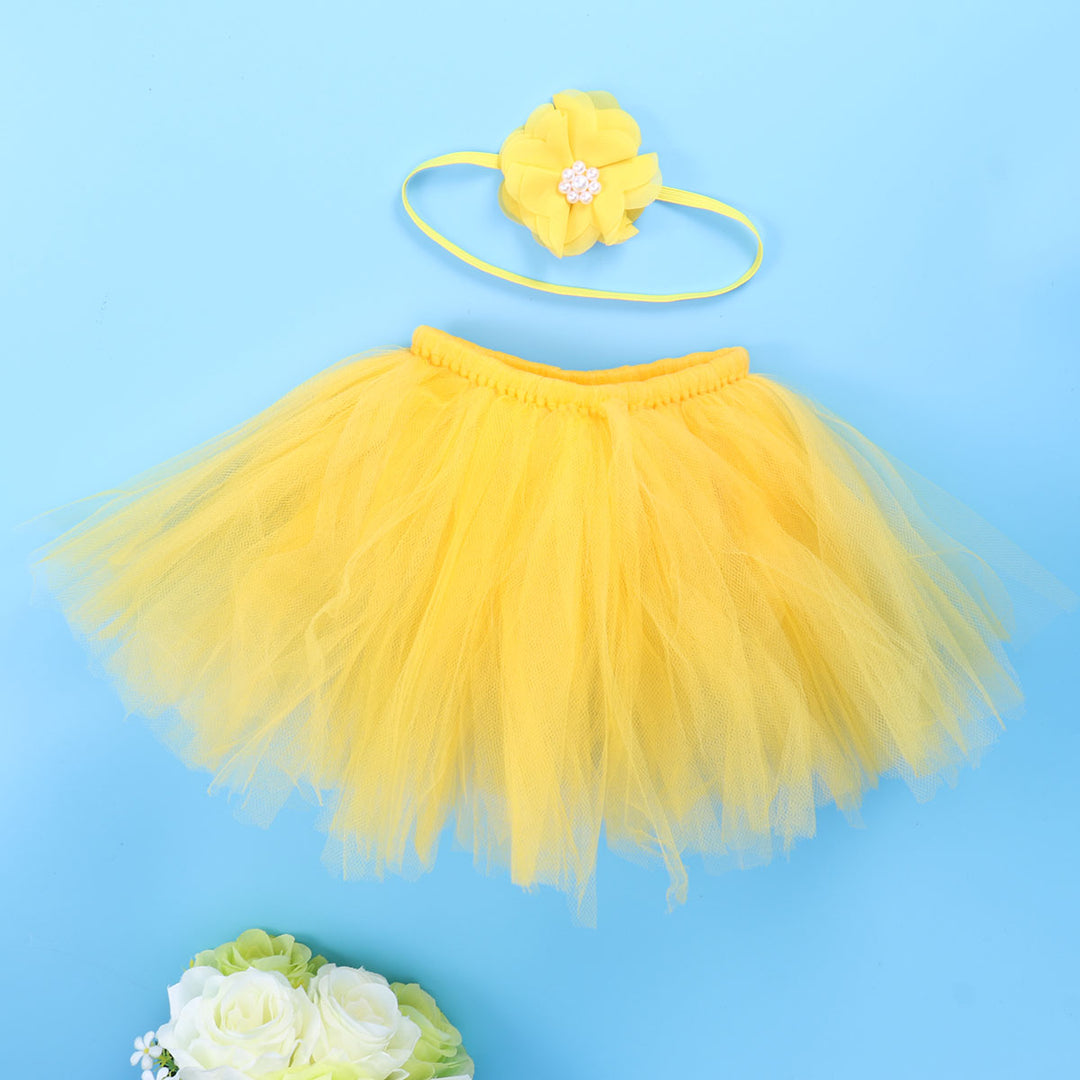 Tutu Skirt - Mango Yellow (with Hairband)