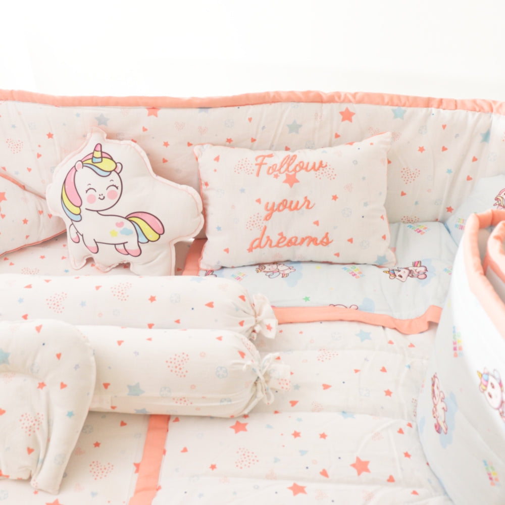 Unicorn Dreams - Quilted Cot Bumper