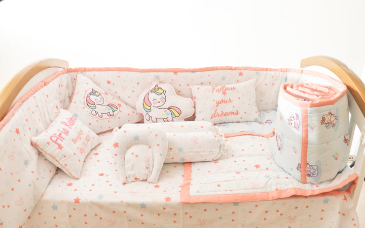 Unicorn Dreams - Quilted Cot Bumper