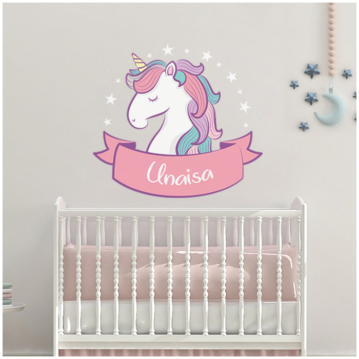 Unicorn Wall Name Sticker