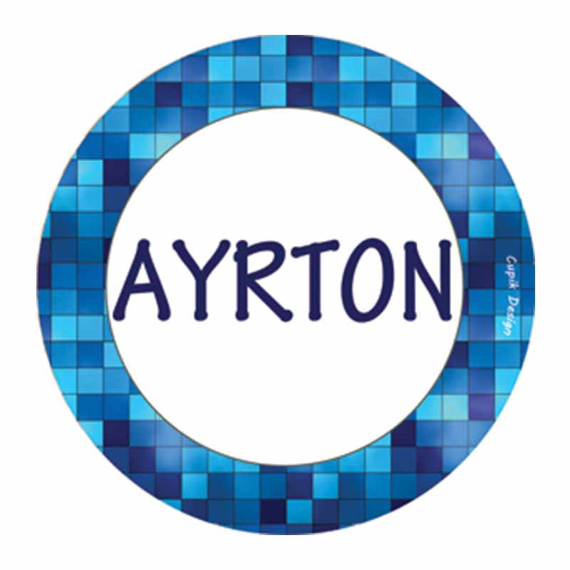 Blue Digital Waterproof Stickers (Round)