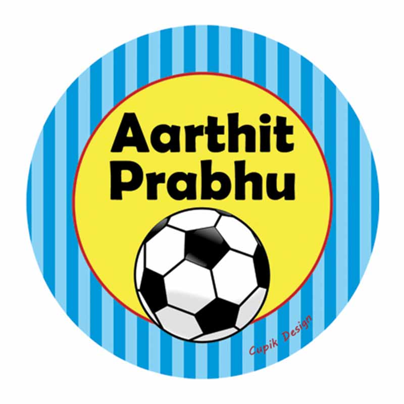 Blue Football Waterproof Stickers (Round)