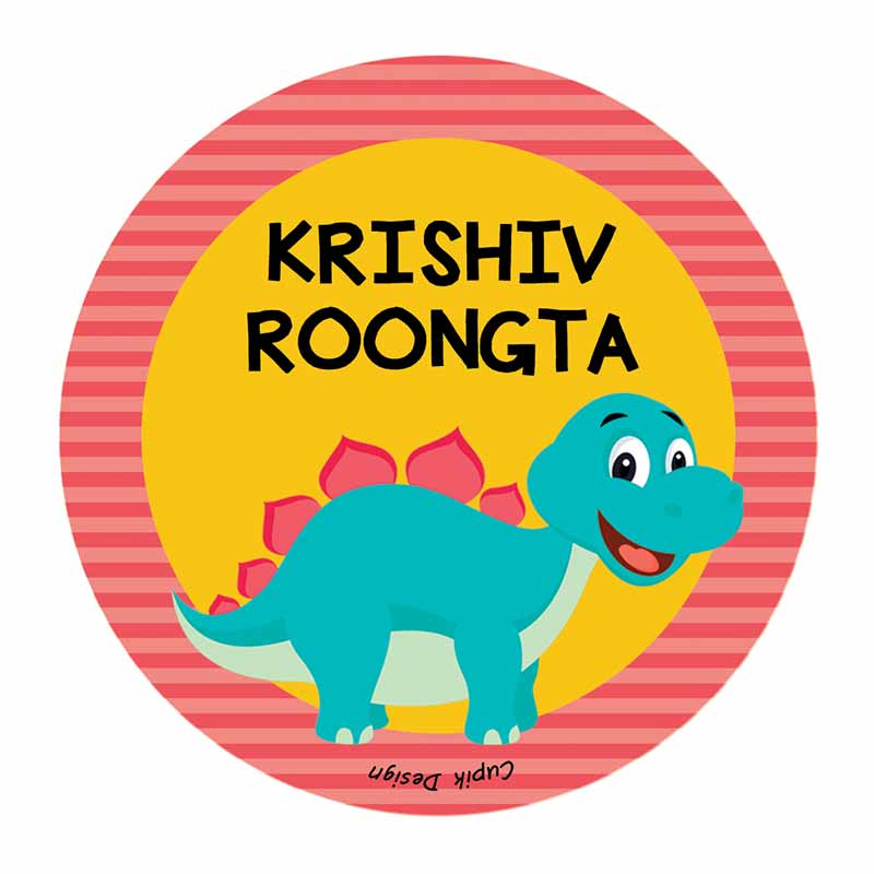 Dinosaur Waterproof Stickers (Round)