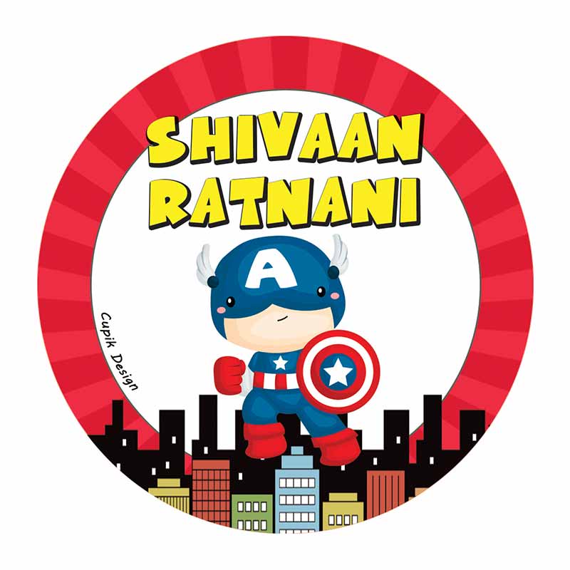Capt America Waterproof Stickers (Round)