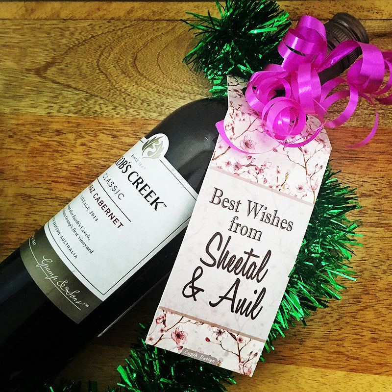Cherry Blossom Wine Tags