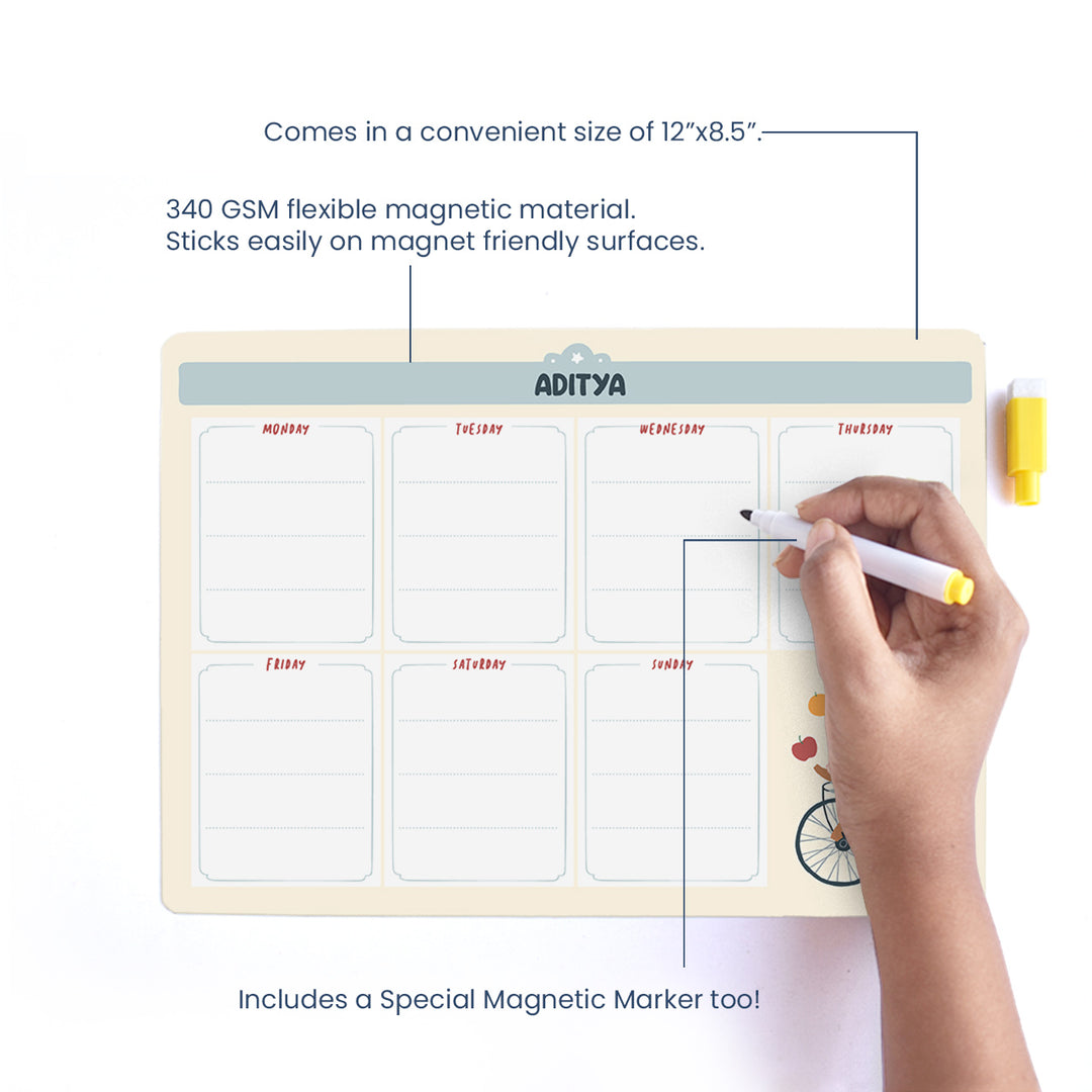 Personalised Meal / Weekly Planner - Animal Circus