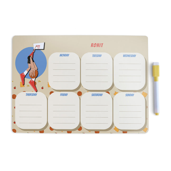 Personalised Meal / Weekly Planner - BasketBall Fever Boy