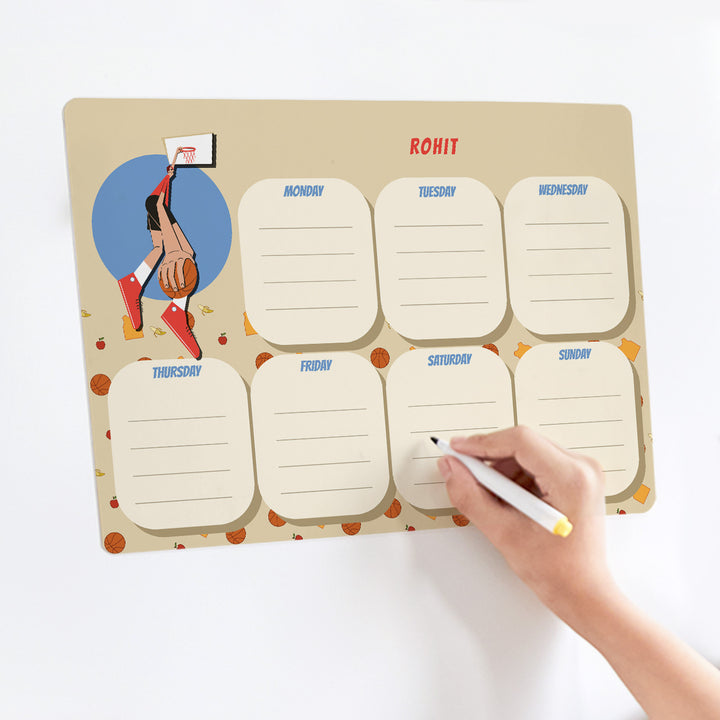 Personalised Meal / Weekly Planner - BasketBall Fever Boy