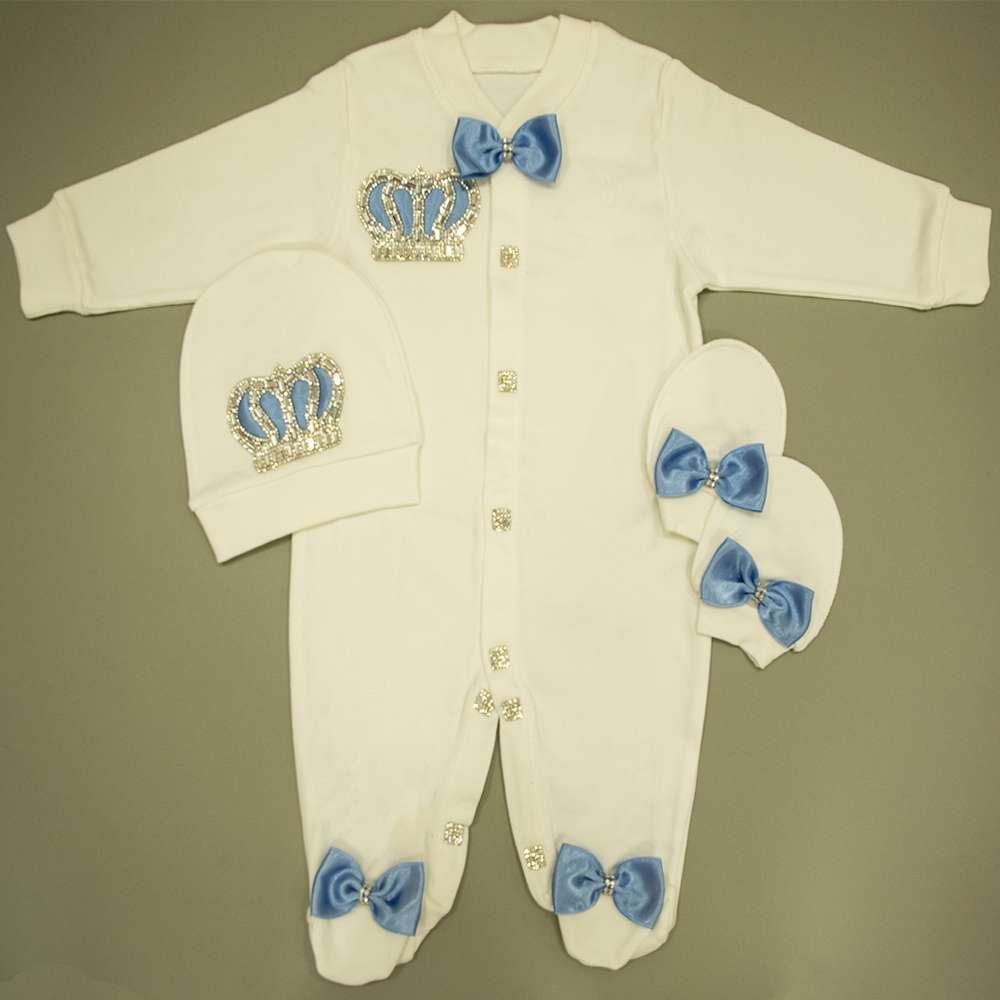 Peruvian Romper Set- Blue Crown