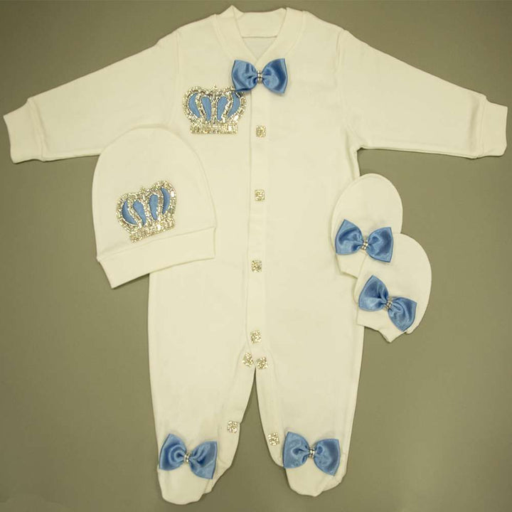 Peruvian Romper Set- Blue Crown