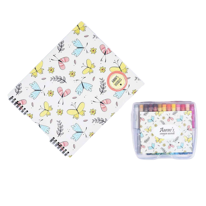 Doodle Book With Personalized Crayons - Butterfly