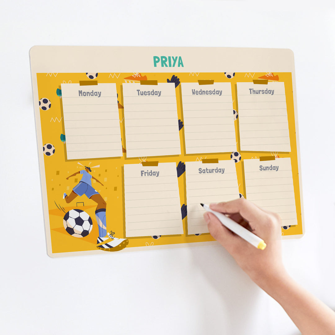 Personalised Meal / Weekly Planner - FootBall Goals Girl