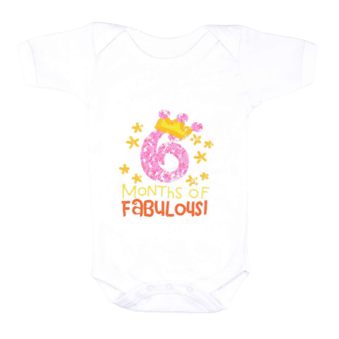 Half Birthday Beaded Crown Romper-2