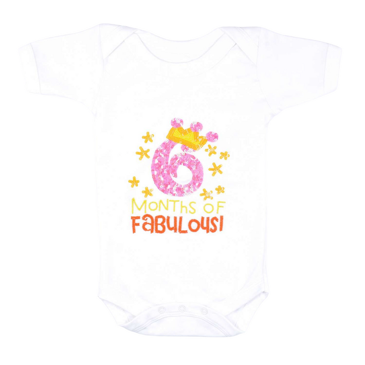 Half Birthday Beaded Crown Romper-2