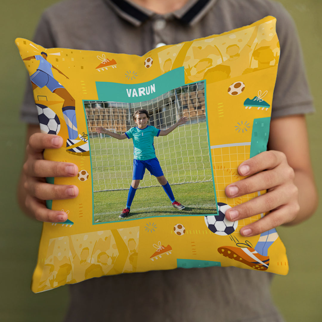 Personalised Photo Cushions - FootBall Goals Boy