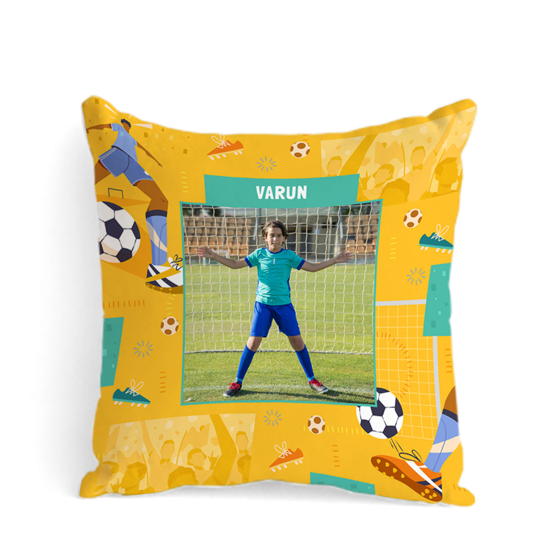 Personalised Photo Cushions - FootBall Goals Boy