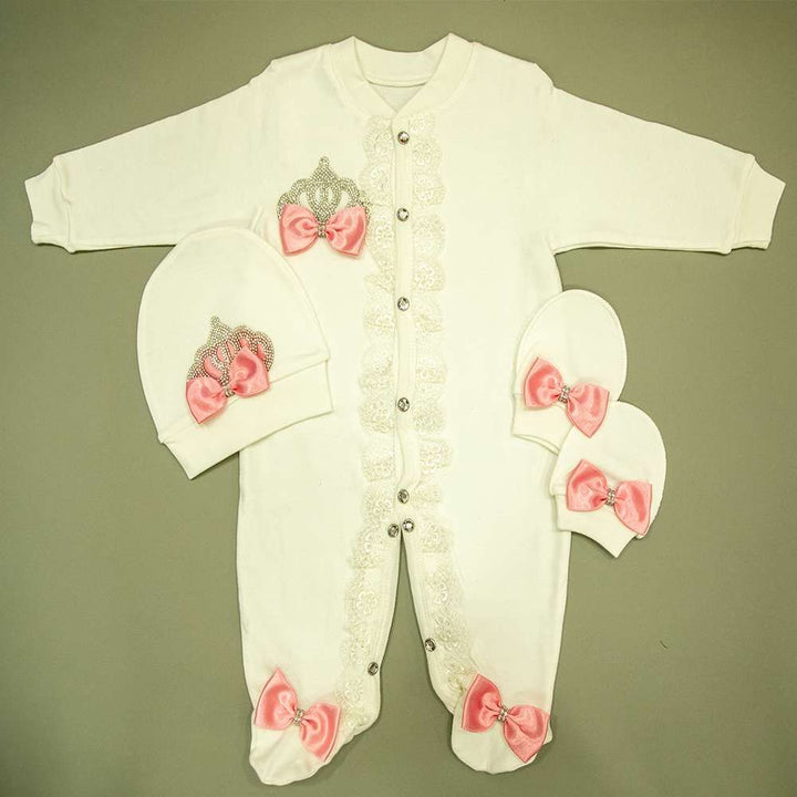 Peruvian Romper Set- Pink Crown