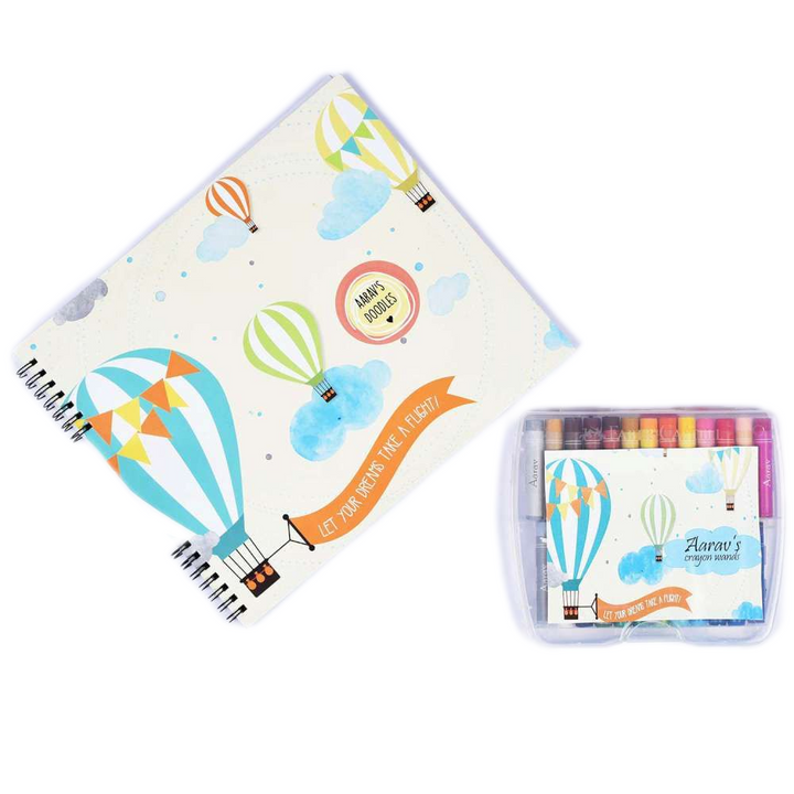 Doodle Book With Personalized Crayons - Bunting Balloons
