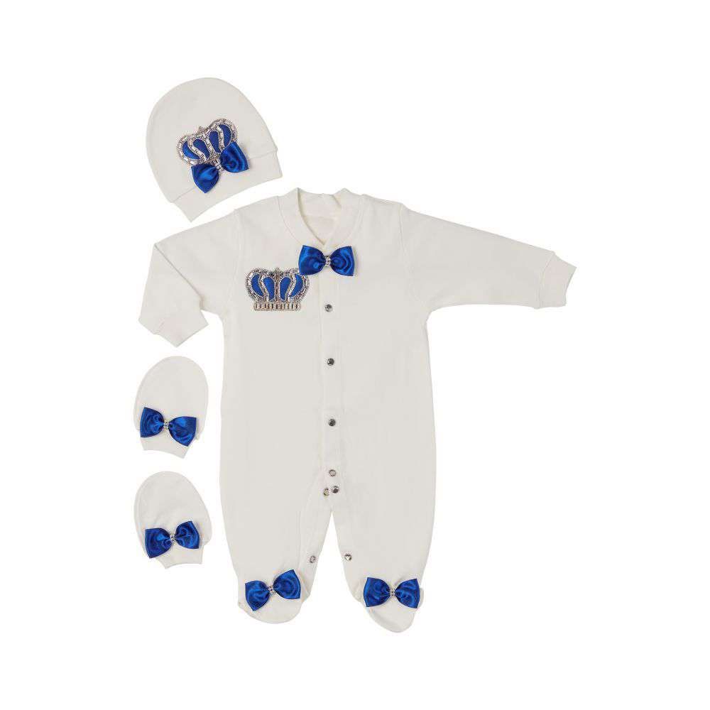Peruvian Romper Set- Royal Blue Crown