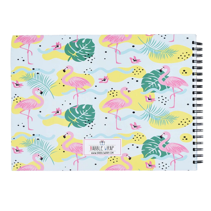 Sketch Books With Personalized Crayons - Flamingos