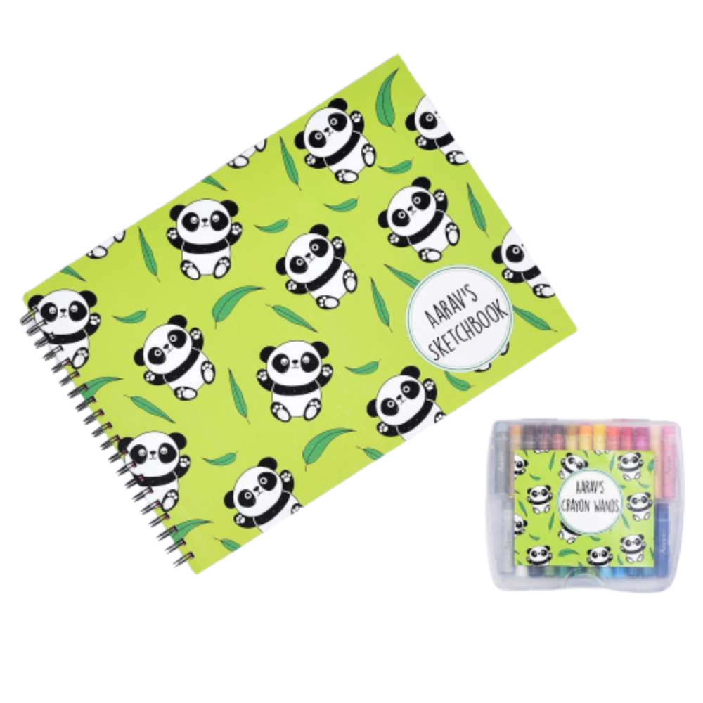 Sketch Books With Personalized Crayons - Hungry Panda