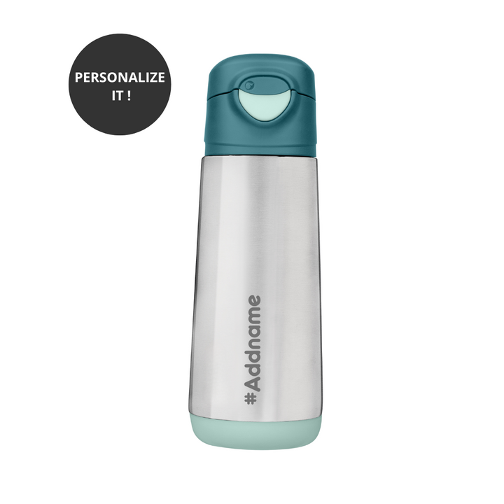 Insulated Sport Spout Drink Water Bottle 500ml Emerald Forest Green