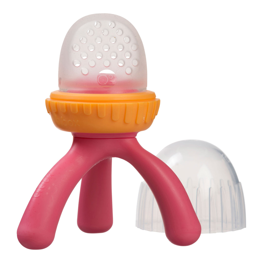 Silicone Fresh Food Feeder Strawberry Shake Pink Orange