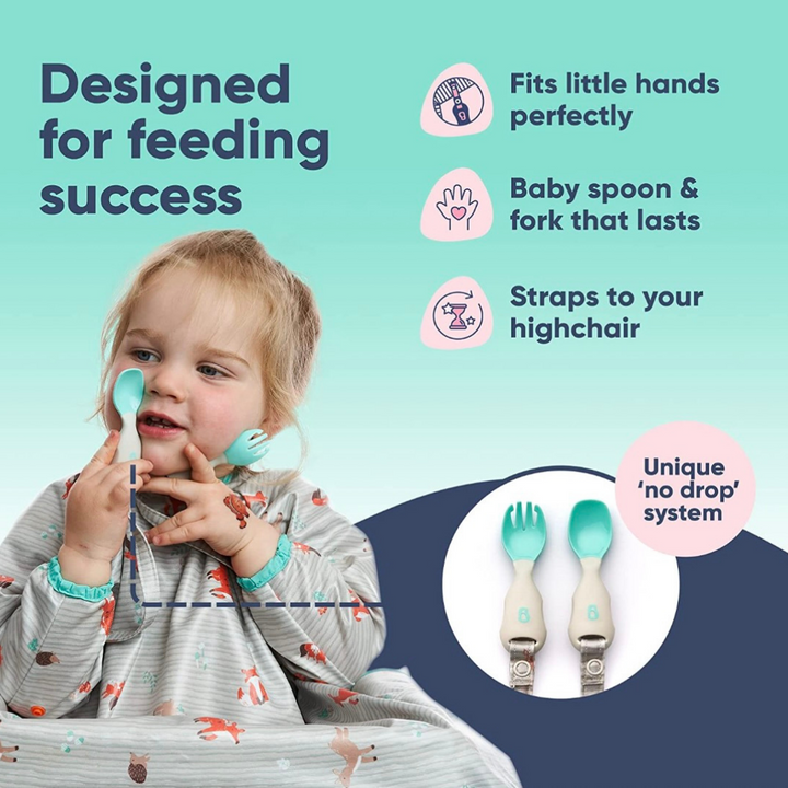 Handi Cutlery- Attachable Weaning Cutlery Set Woodland Friends Grey