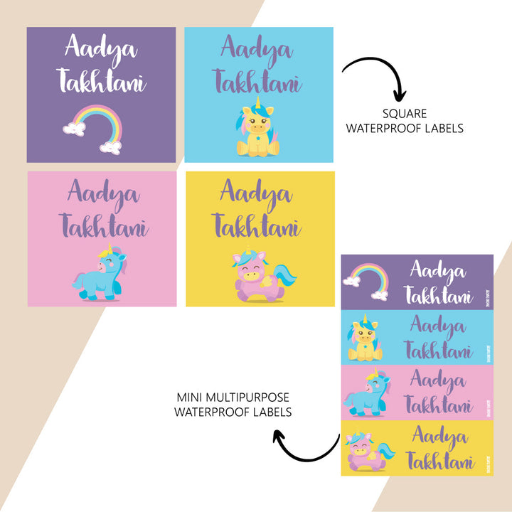 Waterproof Name Stickers - Baby Unicorn