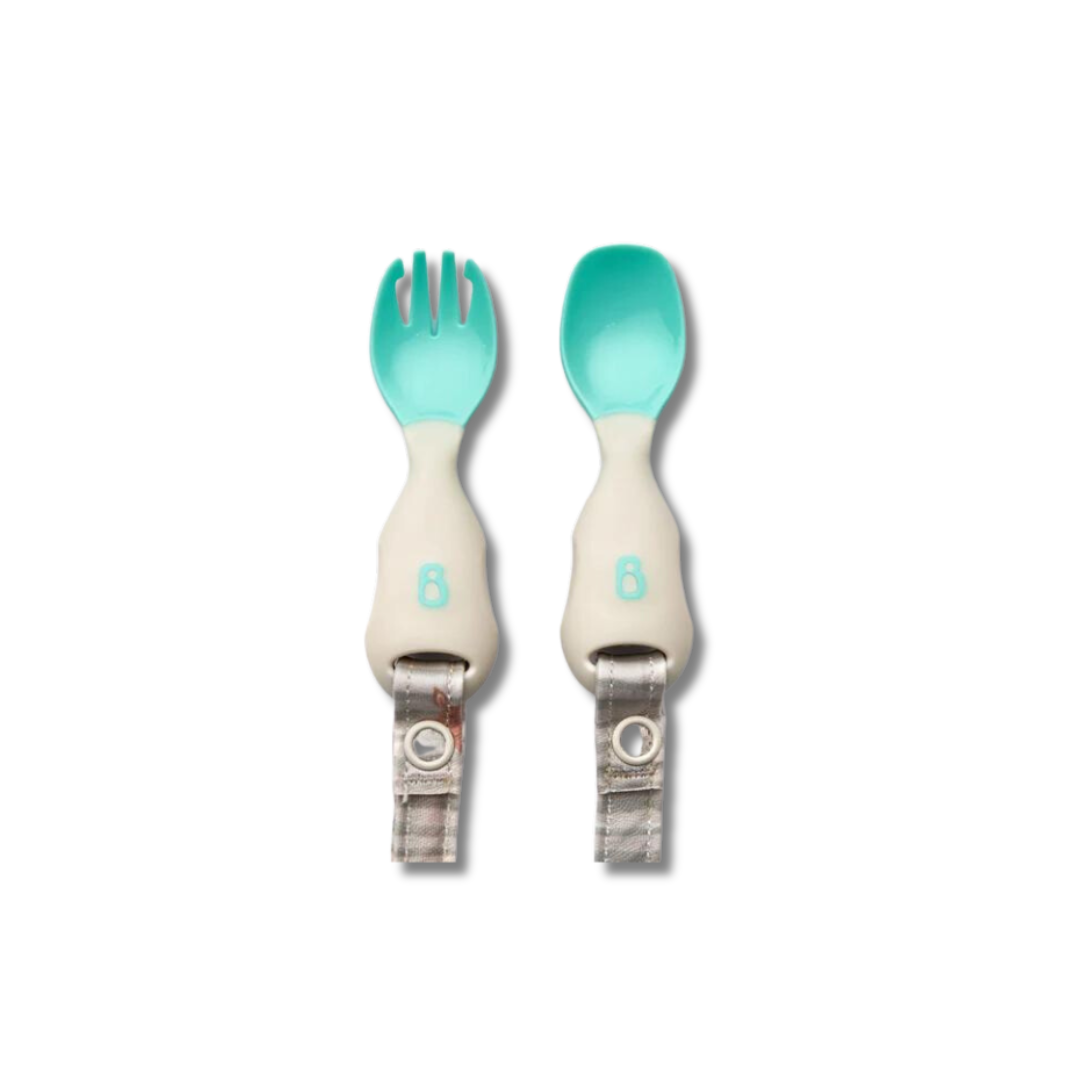 Handi Cutlery- Attachable Weaning Cutlery Set Woodland Friends Grey