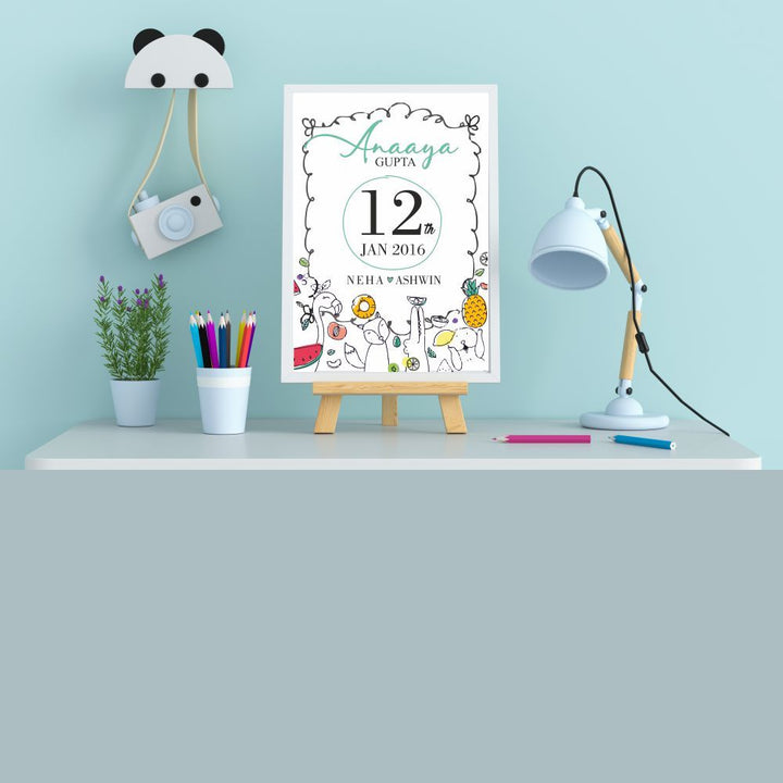 Birth Statistics Frame - Fruits