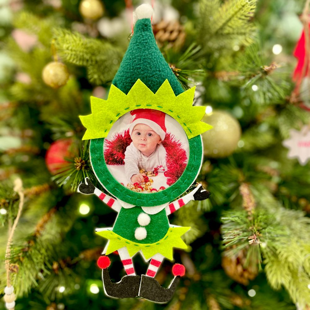 Babble Wrap Elf Felt Photoframe Hanging Ornament