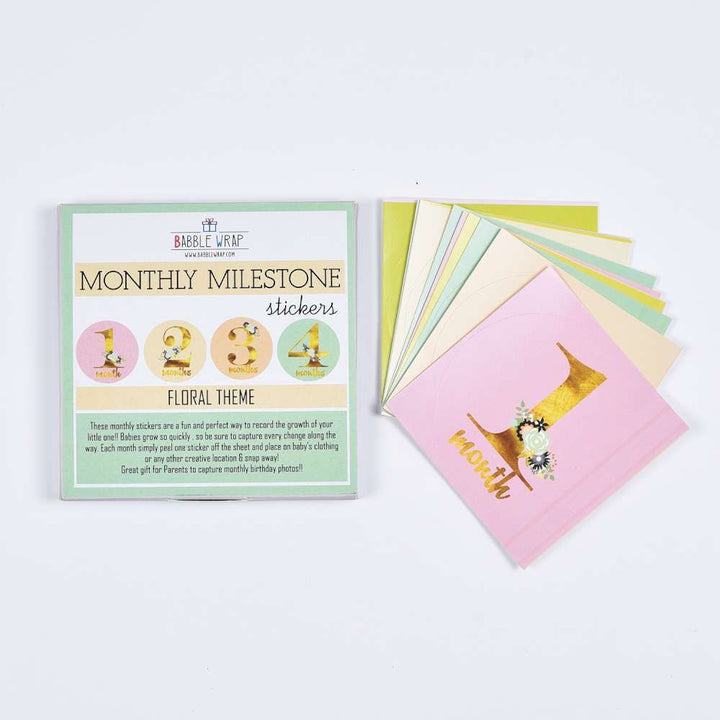 Monthly Milestone Stickers - Floral Theme