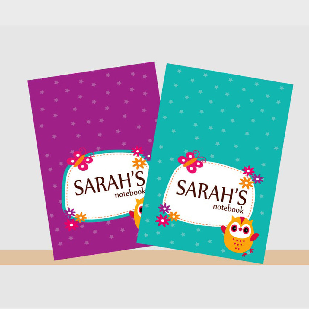Personalised Notebooks - Owl, Set of 2