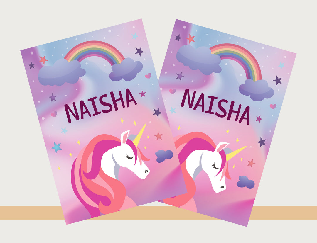 Personalised Notebooks - Unicorn Land, Set of 2