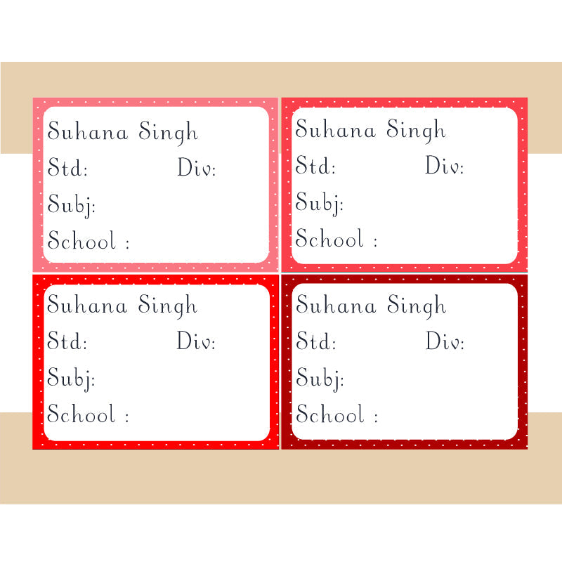 Personalised School Book Labels - Elegance, Pack of 36