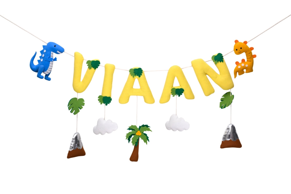 Junior Dinoland Delights Personalised Name Bunting