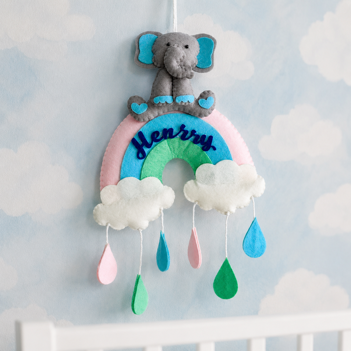 Babble Wrap Ellie Over the Rainbow Name Hanging