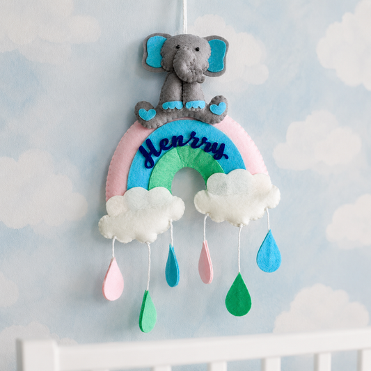 Babble Wrap Ellie Over the Rainbow Name Hanging