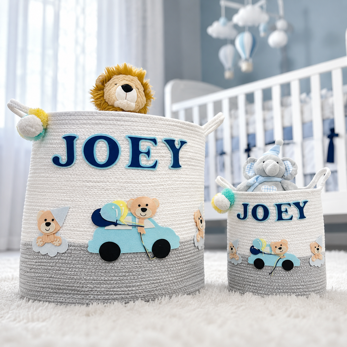 Babble Wrap Jute Cotton Storage Basket - Bear's Joyride
